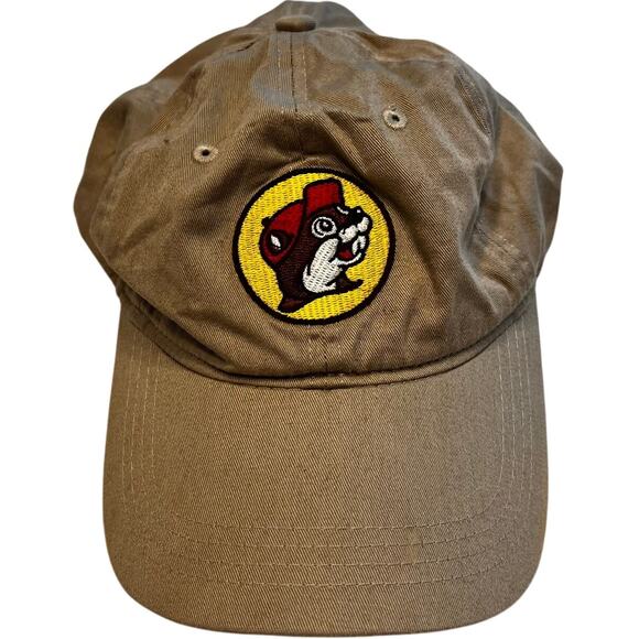 Buc-ee's Ball Cap Hat Embroidered Beaver Logo OS 100% Cotton Beige Adjustable - Picture 1 of 4